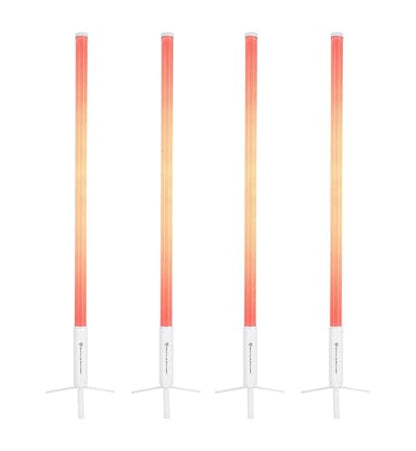 Rockville 4X Rock Saber White Wireless DMX DJ Tube Lights, 5ft, 23H Rechargeable Battery, 192 RGBWA LEDs, IP65 Indoor/Outdoor, App Control+Remote, Padded Bag, Floor Stand/Truss Mount | Wireless DMX, 192 RGBWA LEDs, 23-Hour Battery, IP65, Sound Activated,