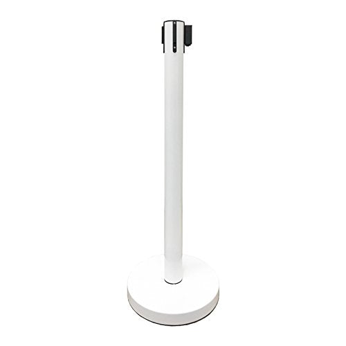 Retractable Stanchion, 6 SPECIALTY Posts + Signframe, 36" Ht, 78" Special Event & Holiday Theme Belt + Bonus Replacement Cassettes + Wall Receiver (WHT Post/Red Belt) - color: Wht Post/Red Belt
