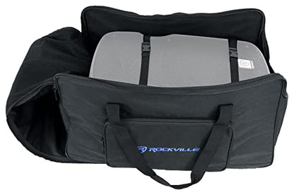 Rockville TB12 v2 Rugged Speaker Bag Carry Case Fits Yamaha DXR12 and QSC K12.2 12" Speakers and other Similar Sized PA Systems | Stand Holder Pocket, Interior Buckle Straps, Thick Foam Padding, Rain/Splash Resistant, Dual YKK Zippers, Dual Handles