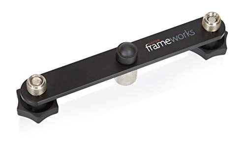 Gator Frameworks 1-to-2 Mic Mount Bar, Fits 5/8 Thread (GFWMIC1TO2) | Ideal for Stage Performances and Studio Use, Dual Mic Mounting with 5/8"-27 Threading, Durable Aluminum Build - style: (2) Microphone Mounts