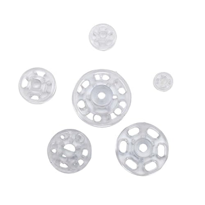 1 Box/15 Set Invisible Small Plastic Snap Buttons Sew-on Snap Buttons Press Button for Sewing Clothing (Transparent, 18mm) - color: Transparent, size: 18mm