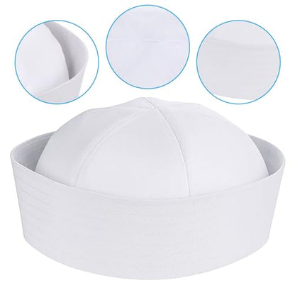 White Sailor Hats, Navy Captain Hats, Halloween Costume Sailor Cap Yacht Sailors Ship Caps for Women Men Dressing Up Party Adults Nautical Costume, 23 Inch