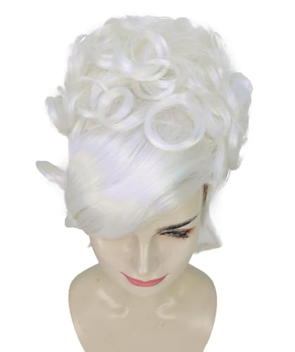 American Rapper Curly Updo High Fashion Wig for Women - Celebrity Style Wig | Elegent Choice for Cosplay Events, Halloween Parties & Themed Performances - White - color: White