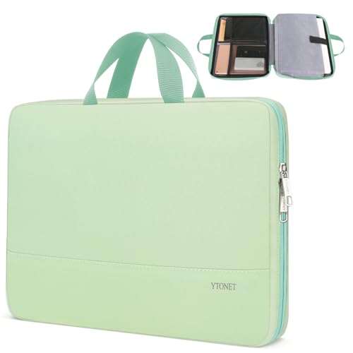 Ytonet Laptop Case 16 inch, 15-15.6 Inch TSA Laptop Sleeve with Handle - color: Mint Green, size: 16 inch