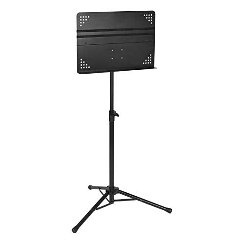 Amazon Basics Adjustable Folding Sheet Music Stand for School Music Program, Bands, Ensembles, 31" to 55" Height, Black
