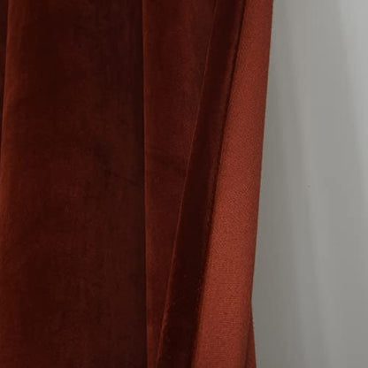 Roslynwood Velvet Burnt Ochre Curtains 63 inch Long - Curtains Block Light Rod Pocket Thermal Insulated Window Curtain Drapes for Living Room/Office/Apartment,Burnt Ochre, W52 x L63, 2 Panels - color: Burnt Ochre, size: 52"W x 63"L (Pack of 2)