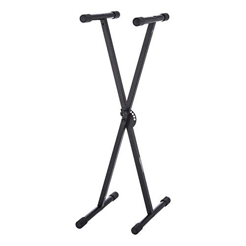 Amazon Basics Keyboard and Piano Stand, Adjustable Height, Portable Single-X-Shape, Stable Steel Construction, Black - style: Single-X-Shape