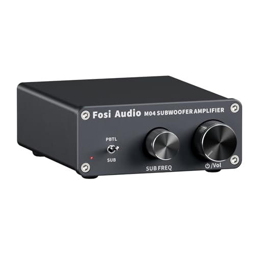 Fosi Audio M04 Subwoofer Amplifier for Home Theater Mono Channel Digital Class D Integrated Power Amp for Passive Speakers Subwoofer