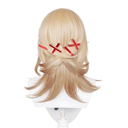 Kaveh Wig Blonde Brown Gradient Shoulder-length Cosplay Wig Heat Resistan Synthetic Fiber Hairs for Uniex Adult Halloween Cos Anime Party Replacement Wigs - color: Blonde Brown Gradient Shoulder-length