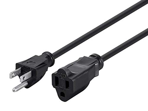 Monoprice 25ft 14AWG Power Extension Cord Cable for indoor and outdoor - SJTW 14/3C NEMA 5-15P TO NEMA 5-15R (15A/125V) AP301+SP50 - color: Black - 15A, size: 25 feet, style: 14AWG