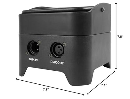 Rockville Best PAR 50 Black Rechargeable Par Wash Uplight, Wireless DMX | 15-Hour Rechargeable Battery, RGBWA, UV, IRC Remote, Sound Activated, Flicker Free, 6500 Lux, 4x6W LEDs - color: Black