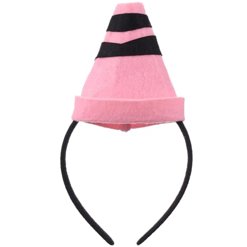 Crayon Headband Costume Felt Cone Crayon Hat 3D Cute Hairband for Women Teachers Art Theme Dress Up Outfit for - color: Pink