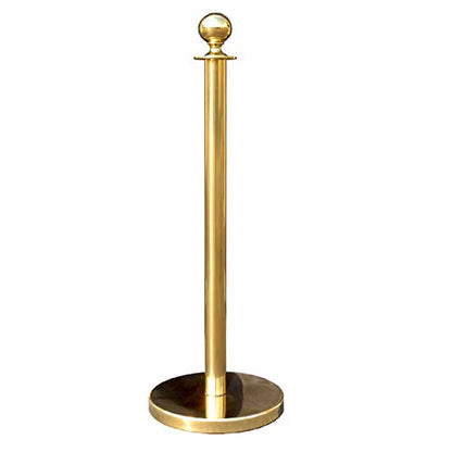 Gold Crown Top Decorative Rope Safety Queue Stanchion Barrier in 3 pcs Set, VIP Crowd Control (72" Burgundy Velvet) - color: 72" Burgundy Velvet