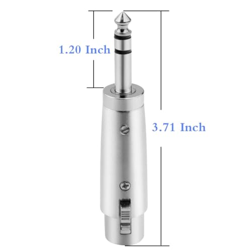 Balanced XLR Female to 1/4 Inch TRS Male Stereo Adapter, 2 Pack | 3-Pin XLR Female to 1/4" TRS Male Converter Adapter, Metal Shielded Shell, Low-Noise for Mixer, Microphone, Amplifier - style: 1/4 inch TRS Stereo Male to XLR Female Adapter