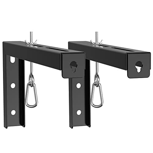 WALI Universal Projector Screen Ceiling Mount, Wall Hanging Mount L-Brackets, 12 inch Adjustable Extension with Hook Kit, Perfect Projector Screen Placement Hold up to 80 lbs (PSM001XL-B), Black - color: Black, size: 12 Inch