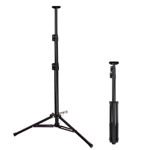Adjustable Work Light Tripod Stand, Foldable Heavy Duty Steel Tripod, 35-55 Inch Height, Quick Release Mount, Black - color: Black, size: 55in