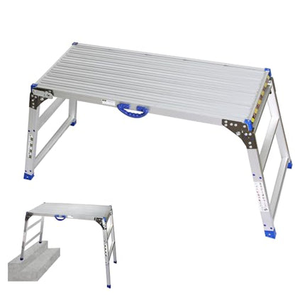 Adjustable Work Platform (47"x20") Ultra-Wide Portable Folding Aluminum Work Platform 330 Lbs Capacity 50 Gear Adjustable Height 27.5 to 37 inches | Portable Folding, 330 Lbs Capacity, 50 Gear Adjustable Height 27.5 to 37 inches - size: Adjustable 20"(W)