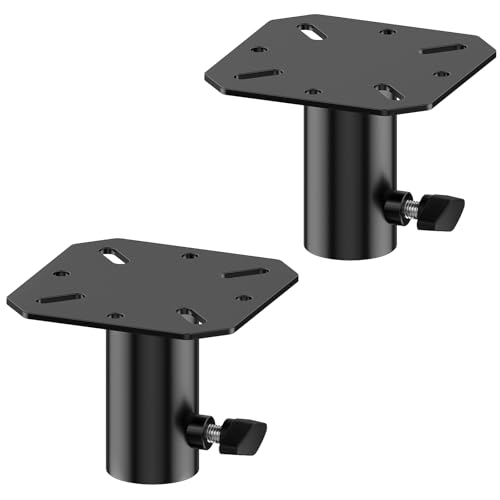 Metal Speaker Stand Mounting Plate for Standard 35mm Speakers Pole or Tripod Stands - 35mm Speaker Adapter Bracket for Pro Audio DJ/PA Speakers Stand Adapter, 2 Pack - size: 2 Pack