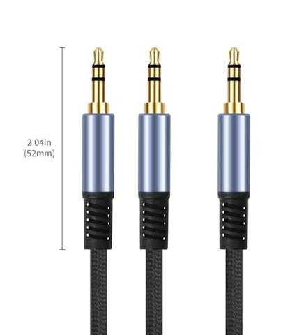 1/8" TRS Stereo Splitter Cable 6.6FT(Splitter 20cm), Male to Dual Male, 3.5mm Y-Splitter Stereo Cable, for Speakers, Headphone, Cell Phone PC Laptop, Perfect for Switching or Two Sets of Speakers - size: 6.6FT, style: 1/8" TRS Stereo Male to Dual Male