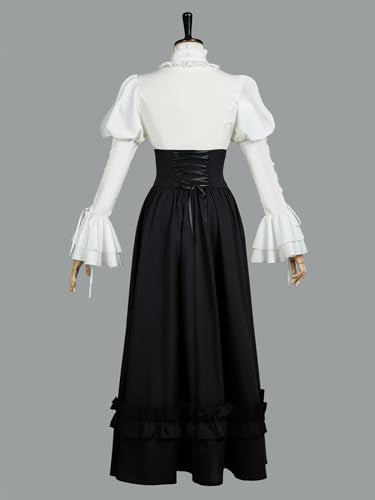 daizbella Victorian Dress for Women 2-Piece Victorian Blouse Skirt Set 1800s Edwardian Dress Medieval Costume - size: Small