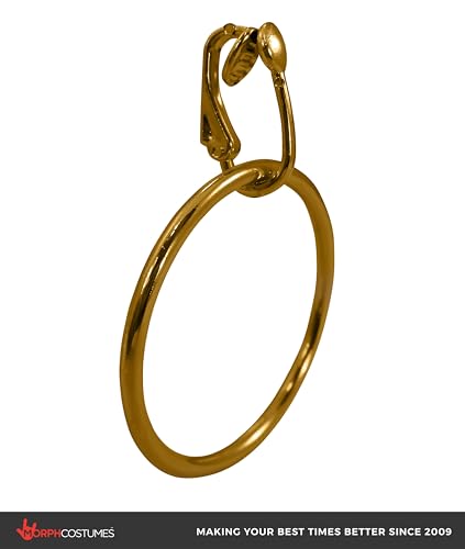 Morph Caribbean Pirate Hoop Earring & Eye Patch - Pirates Party Supplies - Costume Accessory Set - Black & Gold, One Size