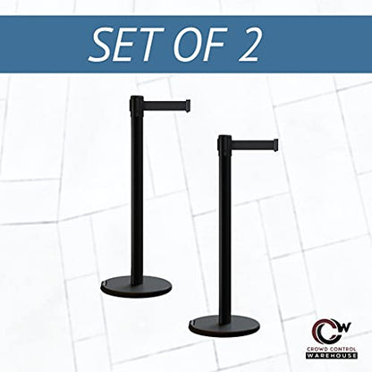 Trafford Industrial RBB-100 Retractable Belt Barrier Stanchions, 2-Pack - color: Yellow with "CLEANING IN PROGRESS" Black Letters, size: 7.5 ft