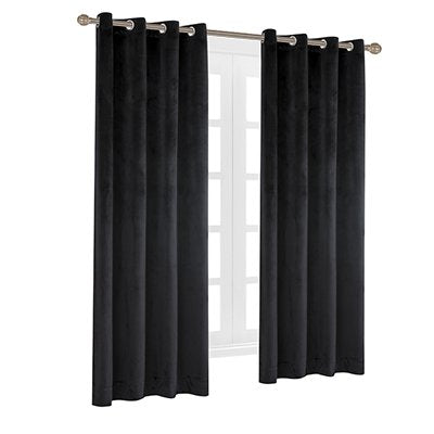 Cherry Home Luxury Velvet Blackout Curtains Panels with Grommet Draperies Eyelet 52Wx72L Inch Black, 2 Panels for Theater,Bedroom, Living Room and Hotel - color: Black, size: 52"W x 72"L (Pack of 1)
