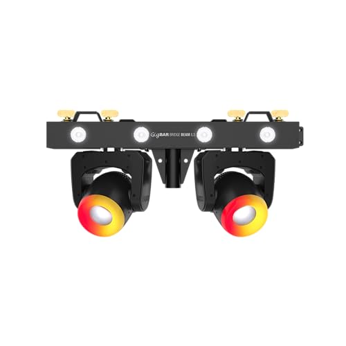 CHAUVET DJ GigBAR Bridge ILS All-in-One DJ Lighting System – Dual Moving Head Beam Lights, Wash Lights & LED Ring Effects, Wireless DMX, RF Remote, Carry Bag for DJs, Weddings & Events