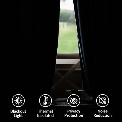 FMFUNCTEX Velvet Blackout Curtains Blue Thermal Insulated Curtains for Bedroom Living Room Darkening Curtains 72 Inches Long Soft Luxury Heavy Rod Pocket Slate Blue Drapes Dining Room 2 Panels Set - color: Slate Blue, size: 52"W x 72"L (Pack of 2)