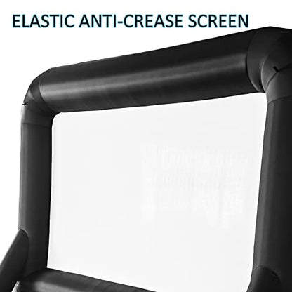 14 FT Inflatable Movie Screen Outdoor Projector Screen for Outside Backyard Movie Night Easy Setup Mega Blow Up Screen, Great for Barbecue Pool Party Outdoor Drive-in Theater - Front/Rear Projection - size: 14 FT