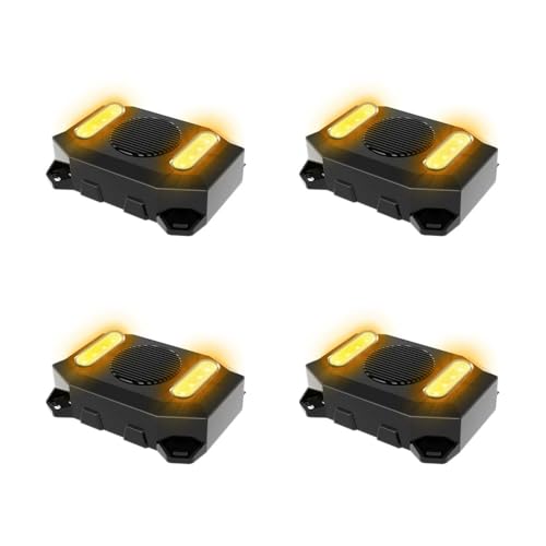 102dB Reversing Backup Alarm & Light Warning System – 12-24V Beep Sound Safety Alert for Vehicles (4PCS) - color: Black-4 PCS