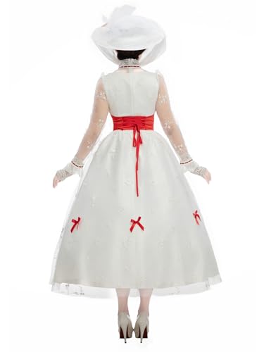haikyuu Women Mary Cosplay Dress With Hat Edwardian Era Dress Renaissance Vintage Costume Halloween - size: Large