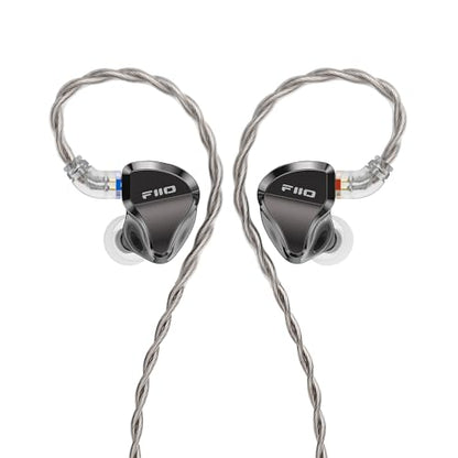 FiiO/JadeAudio JH5 1DD+4BA Hybrid 5 Drivers HiFi in-Ear Monitors Earphone, Detachable 0.78mm 2 Pin Cable 3.5mm Plug for Audiophile/Musician (Black) - color: Black