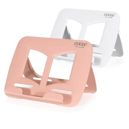 Book Stand, Music Stand, Book Holder, Portable Cookbook Stand, Book Stand for Reading, Recipe Book Holder, for Kids boy Girl, Back to School Supplies (11.82" * 8.26") - color: A2(pink+white)