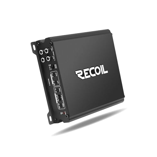 Recoil DI550.4 Full-Range Class-D 4-Channel Car Audio Amplifier 1040W | RMS 130W x4 @2Ω, 2-4 Ohm Stable, MOSFET, LPF, HPF, Bass EQ – 4-Channel Amp