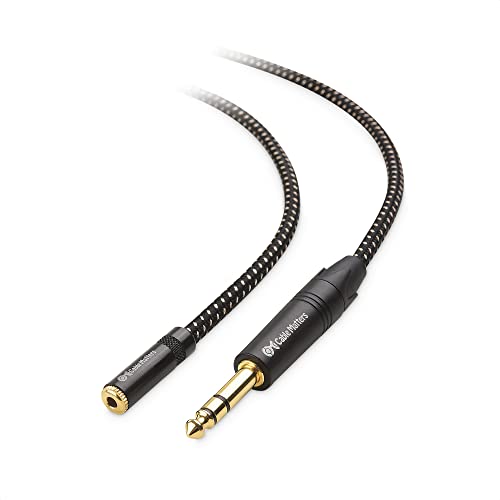 Cable Matters 6.35mm to 3.5mm Headphone Adapter Cable, 6ft | 1/4 Male to 1/8 Female, 3.5mm to 1/4 Adapter, Amp to Headphone Converter, Black - size: 6 ft