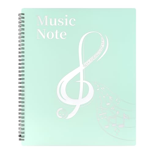 MUDOR Sheet Music Folder for Letter Size 8.5X 11 Inches, 60 Pages - color: Green