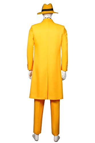 Men's Costume Mask Yellow Suit 90s Comedy Movie Character Cosplay Outfit Halloween Fancy Dress - size: XX-Large