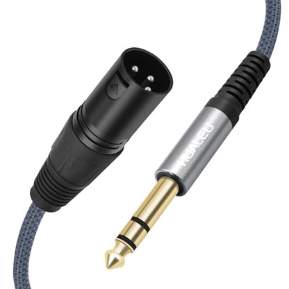 HUALEU10Feet 1/4 TRS to 3Pin XLR Male Auido Cable,6.35mm TRS to XLR 3pin Male Braid Quarter inch Balanced Cable for Mixer Power Amplifier-2Pack - color: 1/4 TRS To XLR M, size: 10 feet(2 pack)