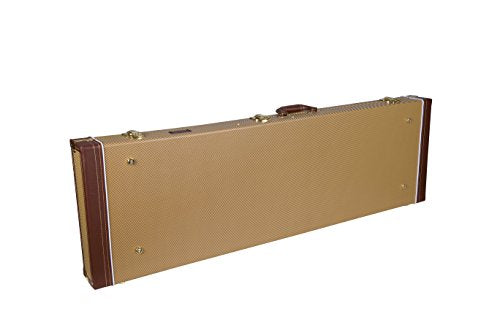 Crossrock Electric Bass Guitar Case- Sponge Lining, Metal Feet, Storage Space-Vinyl Tweed (CRW600BTW) - color: Vinyl Tweed, style: Bass