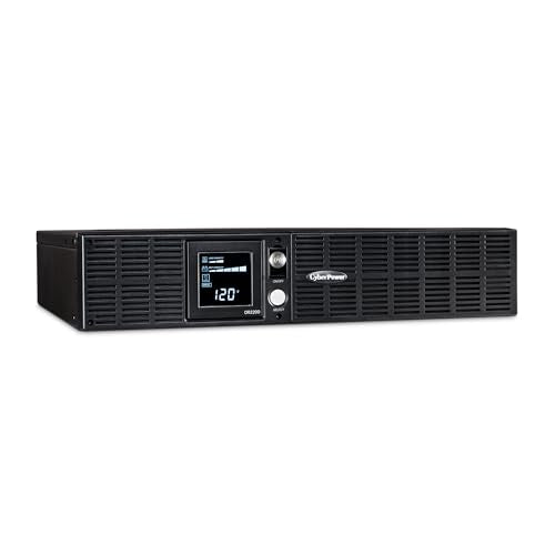 CyberPower OR2200LCDRT2U Smart App LCD UPS Battery Backup | 2000VA/1320W, 8 Outlets, AVR, 2U Rack/Tower, UL Certified - size: 2000VA