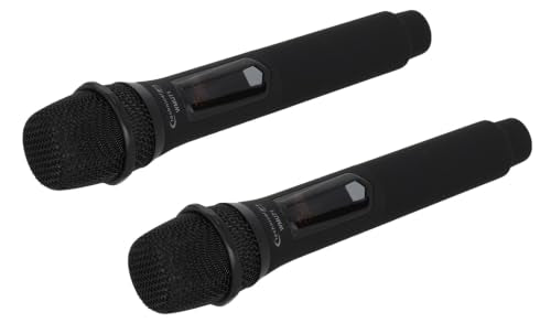 Technical Pro WMU72 Rechargeable Dual Wireless Microphones with USB-Powered Receiver, 2.4 GHz, 150 ft Range, Dynamic Cardioid Pickup, 1/4 in to 3.5 mm Adapter, for PA, DJ and Computers
