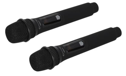 Technical Pro WMU72 Rechargeable Dual Wireless Microphones with USB-Powered Receiver, 2.4 GHz, 150 ft Range, Dynamic Cardioid Pickup, 1/4 in to 3.5 mm Adapter, for PA, DJ and Computers