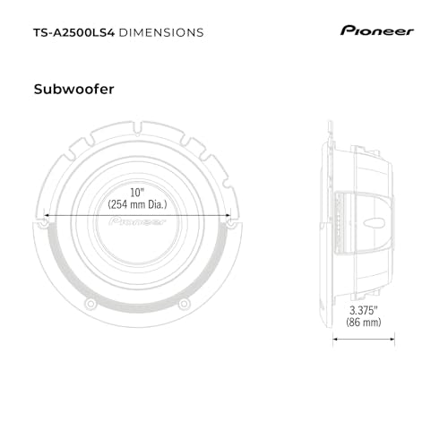 Pioneer A-Series TS-A2500LS4 Shallow-Mount 10" Subwoofer 1200W Max - size: 10" - 1200W, style: Shallow Mount Component Subwoofer
