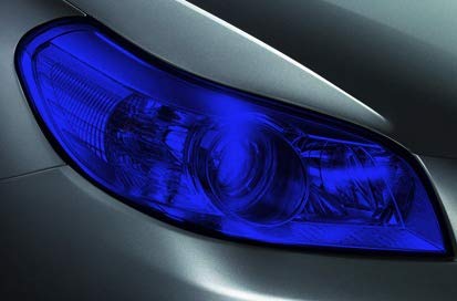 KOMAS 12” X 48” Tint Vinyl Film Sticker Sheet Roll for Car Headlight, Tail Lights, Fog Lights with Squeegee + Cutter (Glossy Dark Blue) - color: Glossy Dark Blue