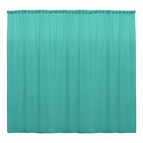 New Creations Fabric & Foam Inc, Polyester Poplin Backdrop Drape Curtain Panel (Aqua, 1 Panel Seamless 10 Ft Wide by 6 Ft High) - color: Aqua, size: 120"W x 72"L (Pack of 1)