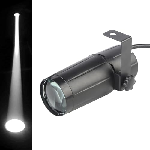 Disco Ball Spotlight - Mirror Ball Light with 3W White LED Pin Spot Light - color: White Light Black Shell-1