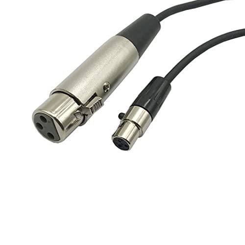Mini XLR (TA3F) Female to XLR Female Pro Lapel Microphone Cable,3pin to 3pin Balanced Microphone Connector Cord, Premium Quality Sound Equipment (10FT) - size: 10FT