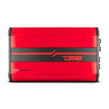 DS18 SXE-1200.4/RD Car Amplifier Stereo Full-Range Class A/B 4-Channel 60x4 RMS @4 OHM 1200 Watts - Powerful and Compact Amp for Speakers in Car Audio System - style: SXE-1200.4/RD