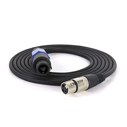 HBU Pack of 1 Speakon to XLR Female Cable - 10Ft. Speak-ON Male to 3 Pole XLR Jack Audio Wire - Pro PA DJ Studio, Microphone Recording Extension Wiring with Twist Lock - size: 1 Pack